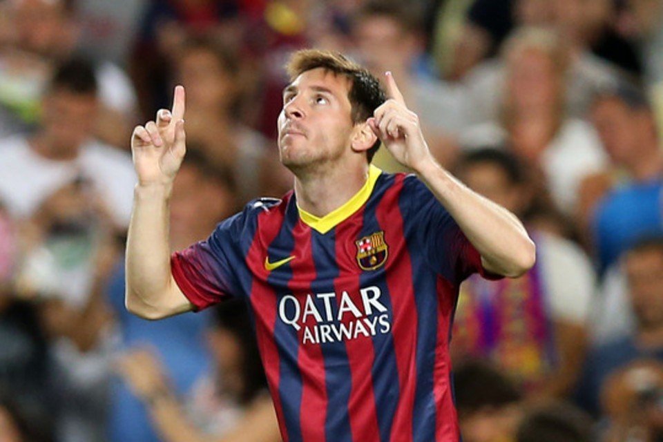 Leo Messi celebrando un gol.