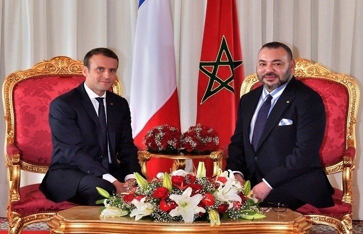 Emmanuele Macron y el rey Mohamed VI de Marruecos.