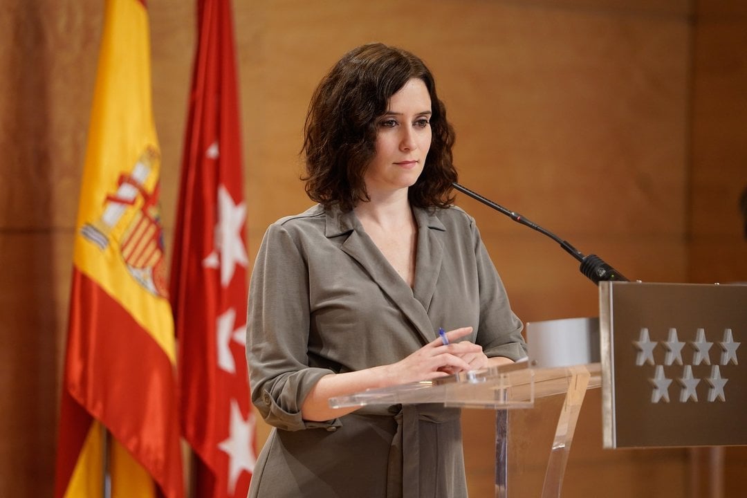 Isabel Díaz Ayuso en rueda de prensa el 19 de abril de 2020 (Foto: Comunidad de Madrid)