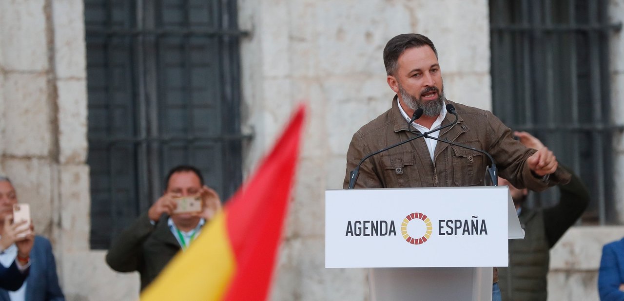 El presidente de Vox, Santiago Abascal, en Valladolid.