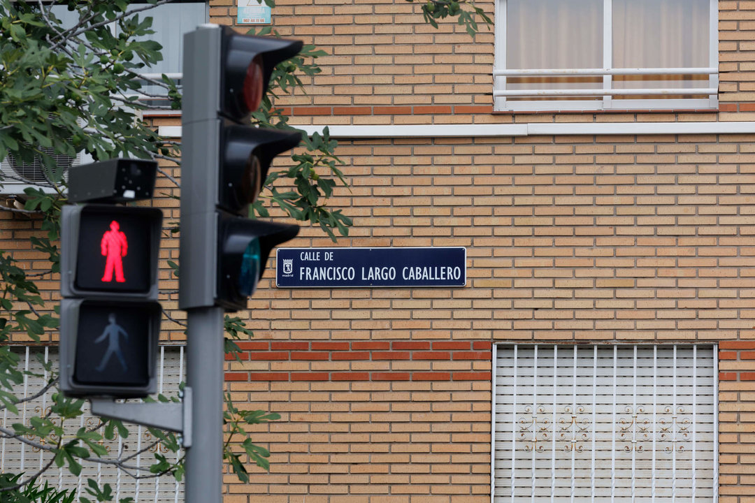 Calle de Chamberí en honor al exministro de Trabajo y dirigente del PSOE Francisco Largo Caballero (Foto: Eduardo Parra / Europa Press)