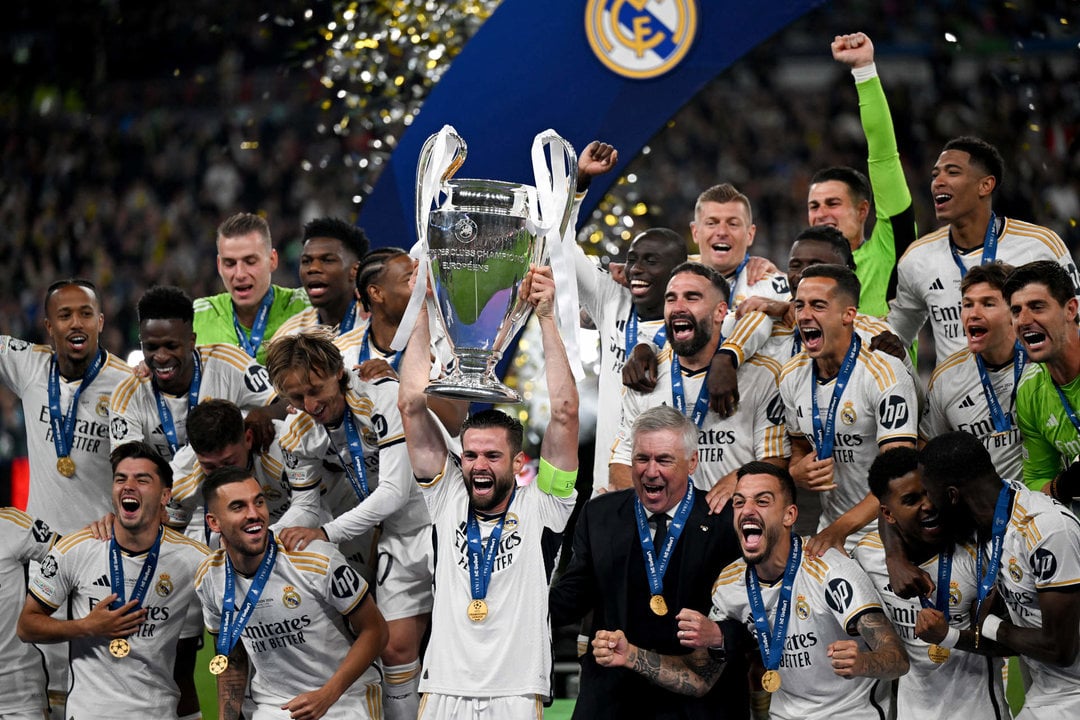 El Real Madrid celebra la conquista de la 15ª Copa de Europa (Foto: Robert Michael / dpa).