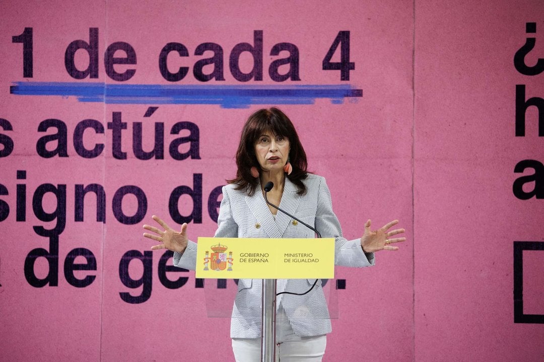 La ministra de Igualdad, Ana Redondo, presenta una campaña institucional de sensibilización contra la violencia de género, en el Ministerio de Igualdad, a 25 de junio de 2024, en Madrid.