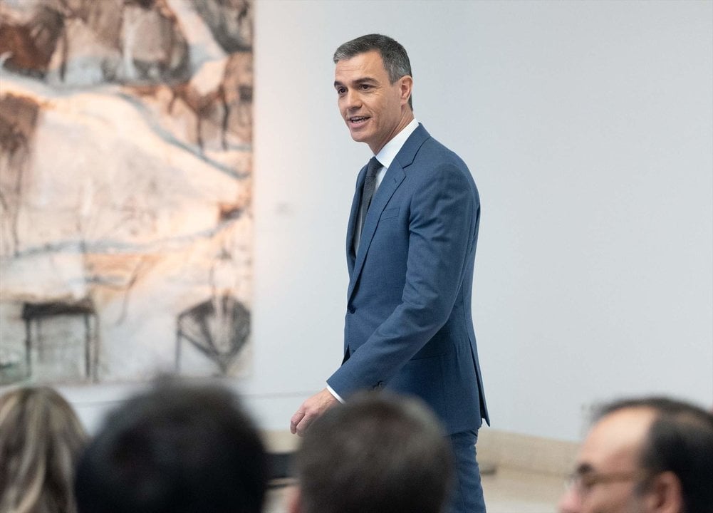 El presidente del Gobierno, Pedro Sánchez, a su llegada a una comparecencia para hacer balance del curso político, en el Complejo de la Moncloa, a 31 de julio de 2024, en Madrid.