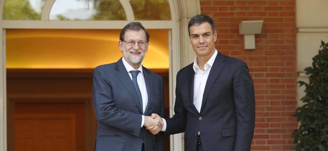 Mariano Rajoy y Pedro Sánchez se reúnen en La Moncloa, en septiembre de 2017 (Foto: Eduardo Parra / Europa Press).