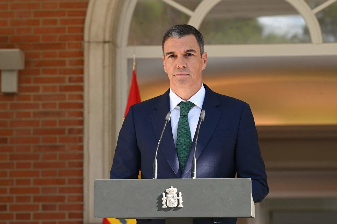 El presidente del Gobierno, Pedro Sánchez, durante una declaración institucional, en el Palacio de La Moncloa, a 4 de septiembre de 2024, en Madrid.