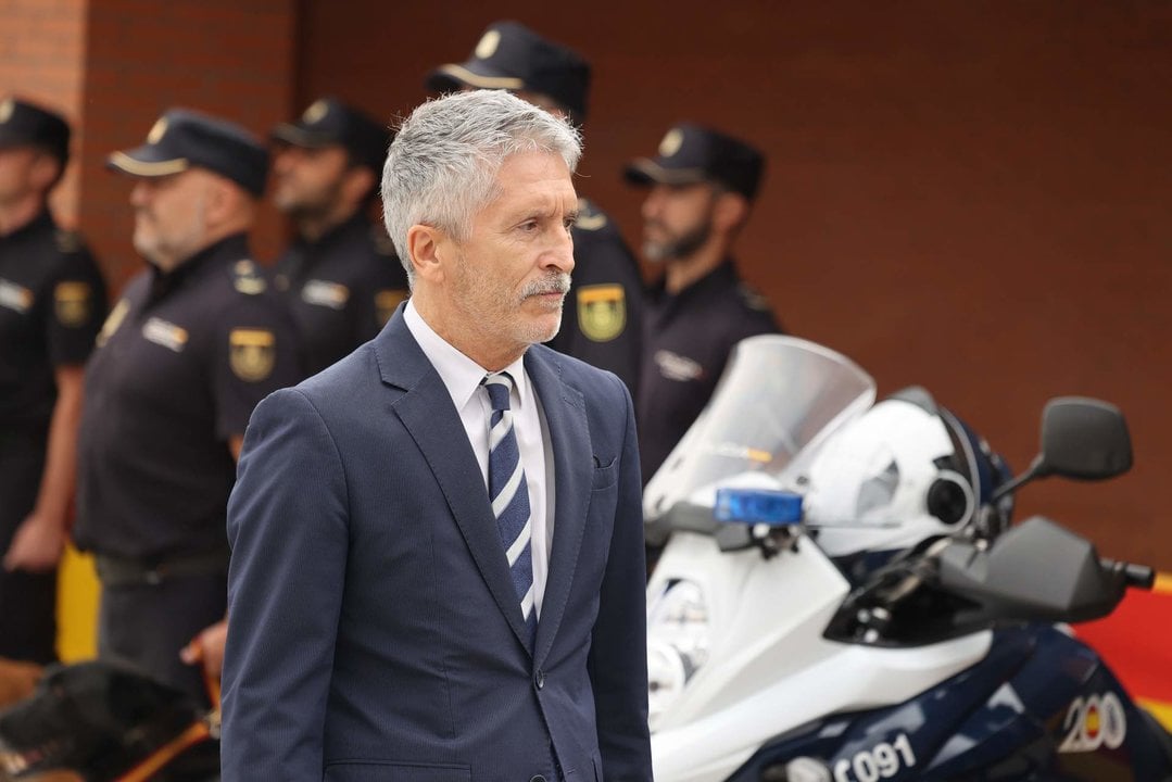 El ministro del Interior, Fernando Grande-Marlaska, durante la inauguración de la nueva sede de la Unidad de Guías Caninos de la Jefatura Superior de Policía de Castilla y León.