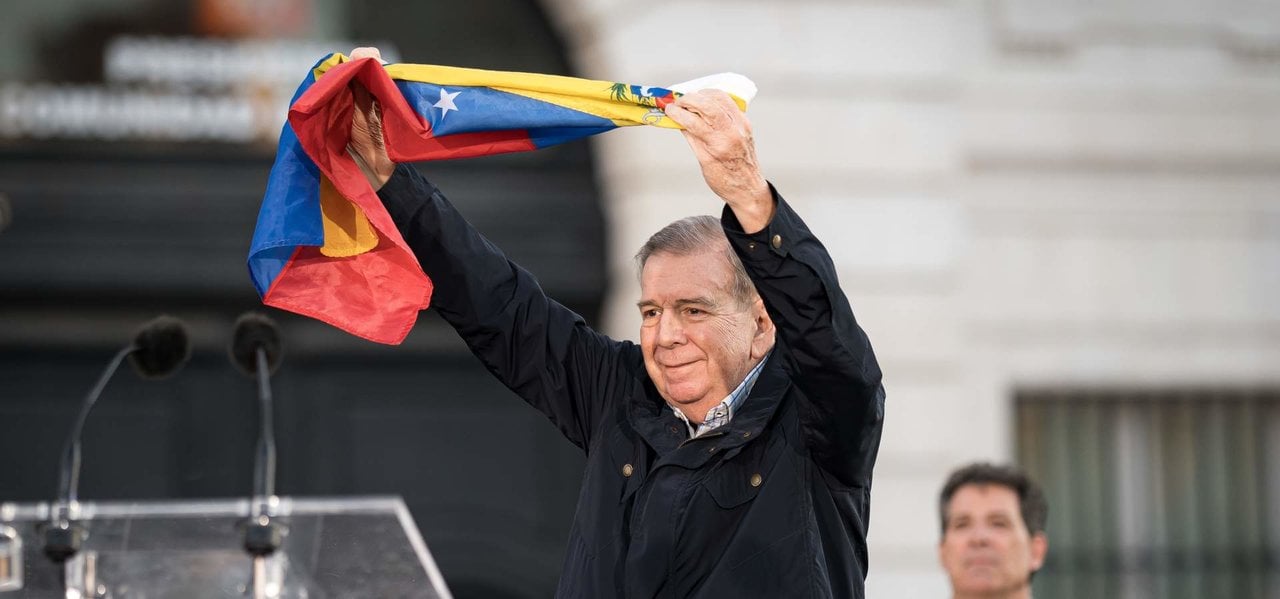 Edmundo González, en la Puerta del Sol, de Madrid (Foto: Diego Radamés / Europa Press).