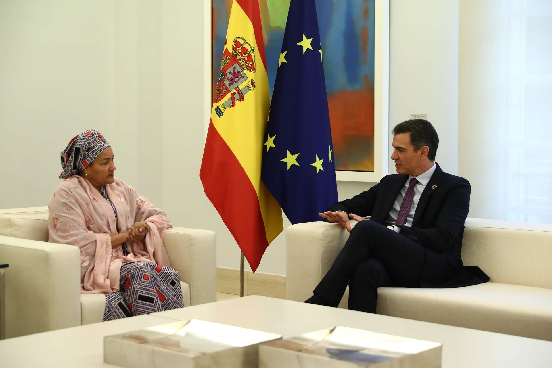 Sánchez aborda la crisis energética y alimentaria con la vicesecretaria general de la ONU en una reunión en Moncloa