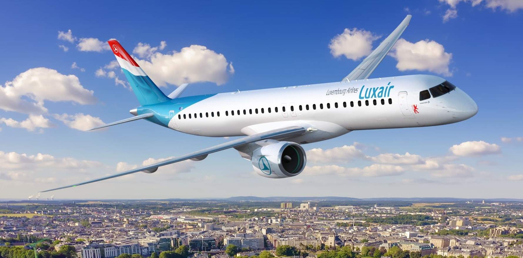 El fabricante brasileño Embraer recibe un pedido en firme de Luxair de cuatro aeronaves E195-E2