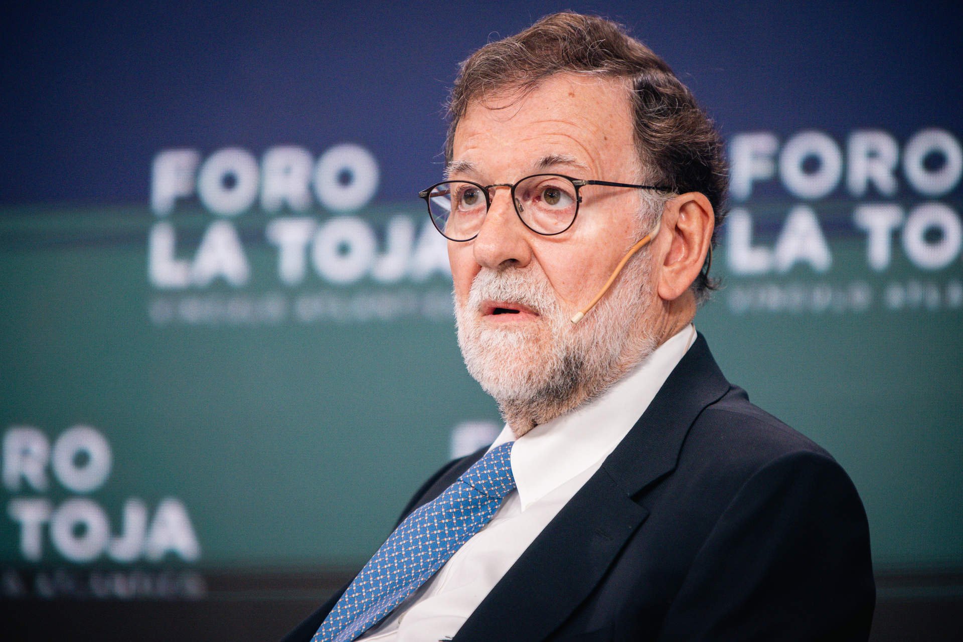 El expresidente del Gobierno Mariano Rajoy participa en el V Foro La Toja-Vínculo Atlántico, a 29 de septiembre de 2023, en la Isla de La Toja, O Grove, Pontevedra, Galicia.
