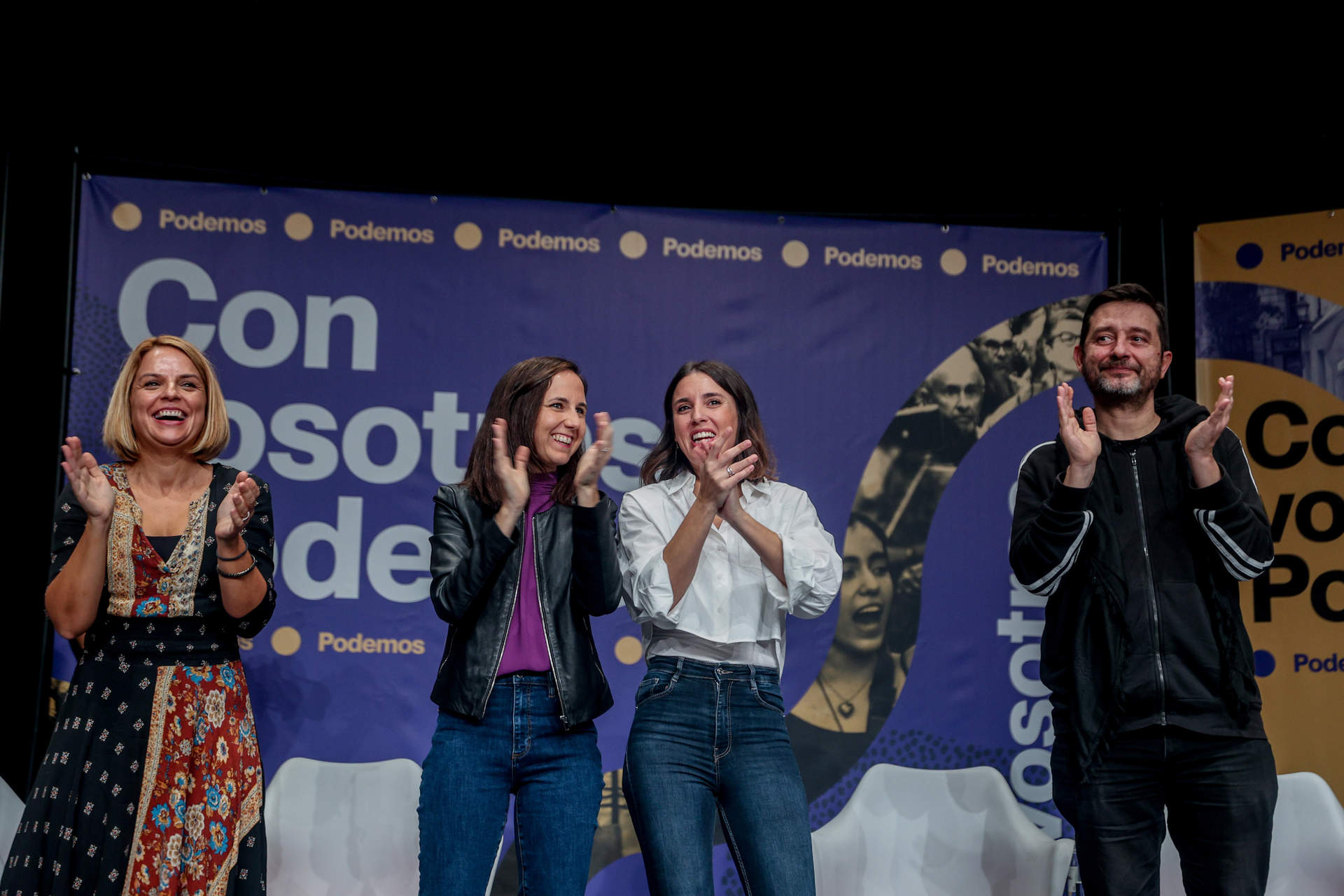 La líder de Podemos, Ione Belarra, y la exministra de Igualdad, Irene Montero.