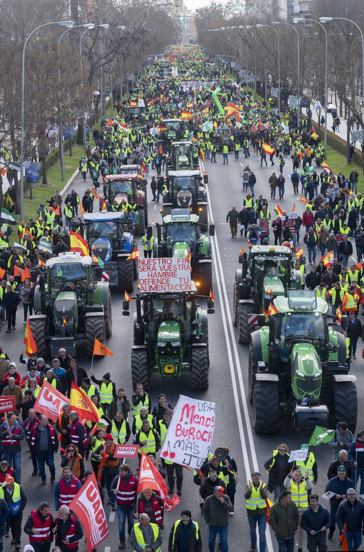 Otra gran protesta de tractores de toda España llega al centro de Madrid