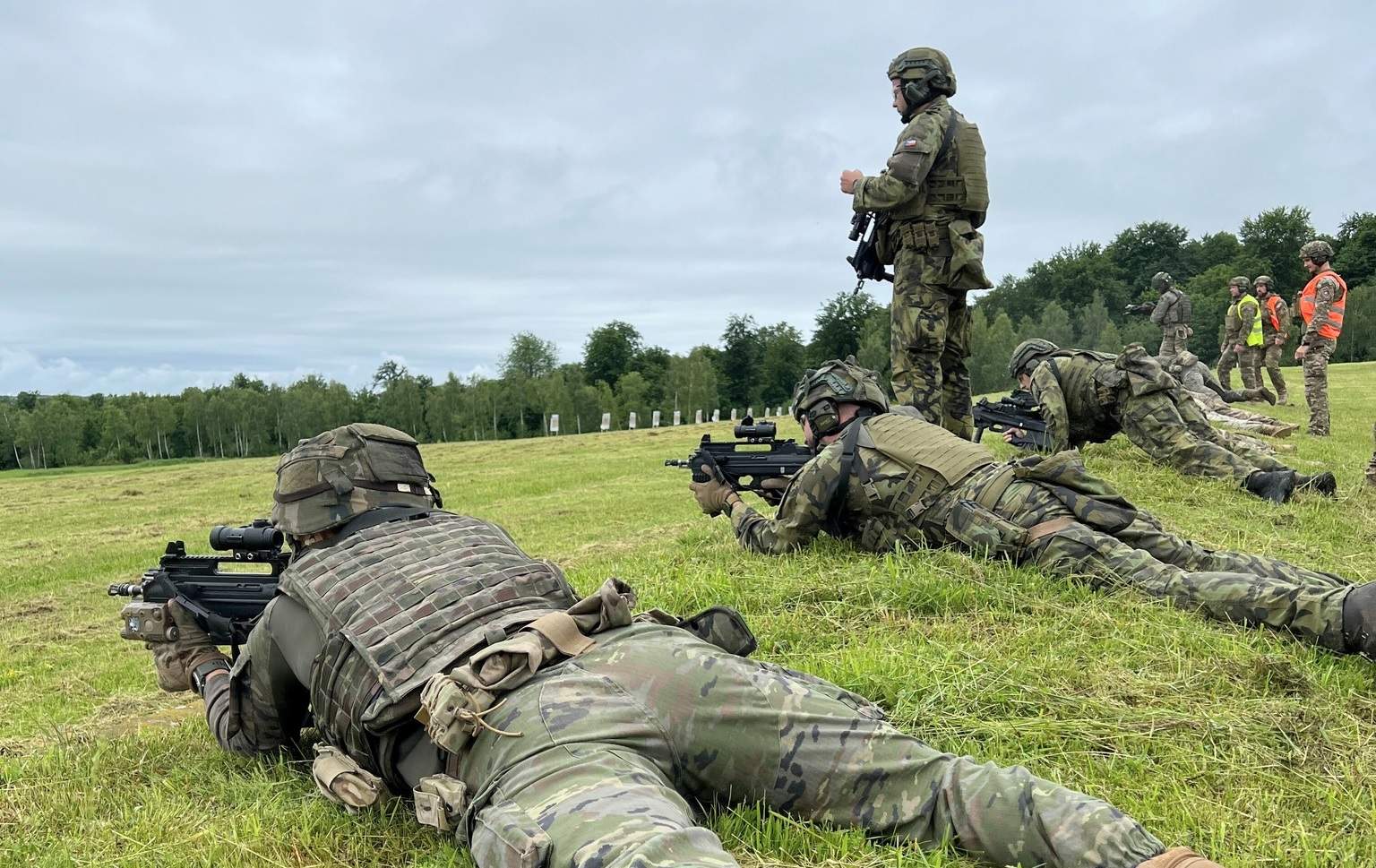 Militares españoles desplegados en Eslovaquia con el Grupo de Batalla Multinacional de la OTAN.