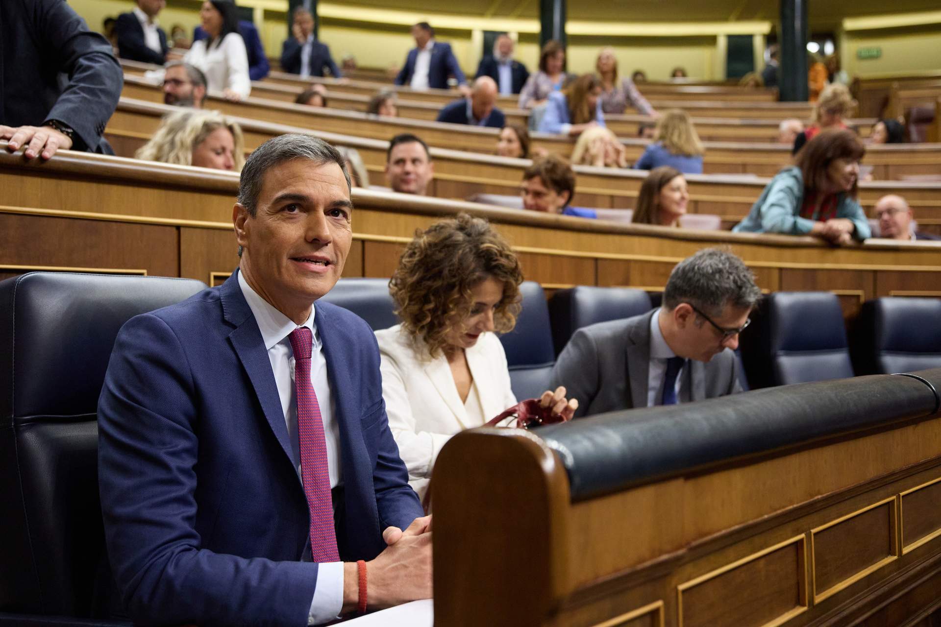 El presidente del Gobierno, Pedro Sánchez, durante una sesión de control al Gobierno, en el Congreso de los Diputados, a 18 de septiembre de 2024, en Madrid.