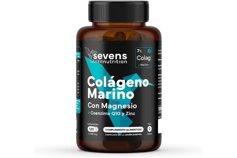 Sevens Nutrition Colágeno Marino Hidrolizado con Magnesio, Ácido Hialurónico y Coenzima Q10