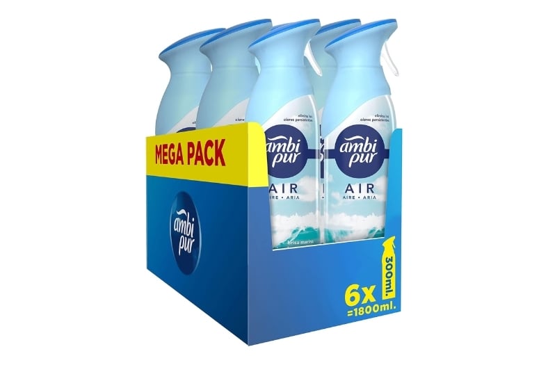 Ambipur Ambientador Casa Spray – Mega Pack Brisa Marina (6 x 300 ml)