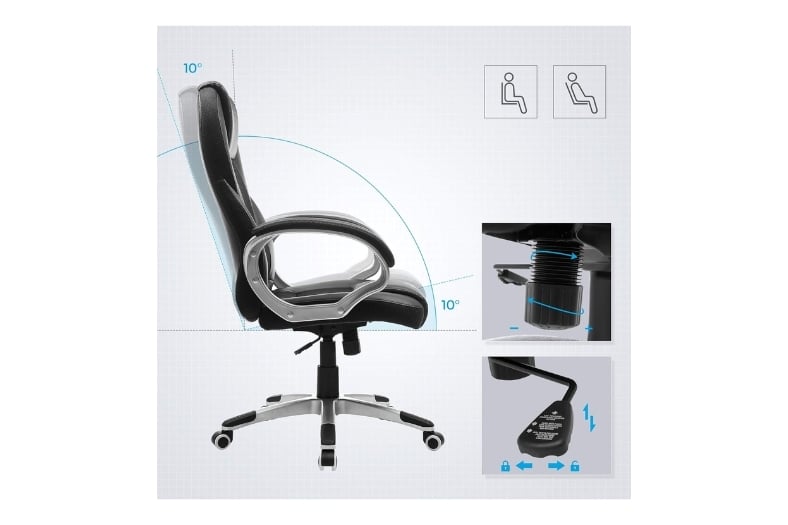 SONGMICS OBG22B Silla Giratoria de Oficina – Comodidad y Estilo para tu Espacio de Trabajo