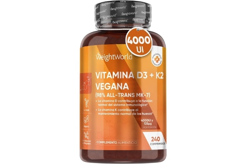 Vitamina D3 y K2 4000 UI - WeightWorld